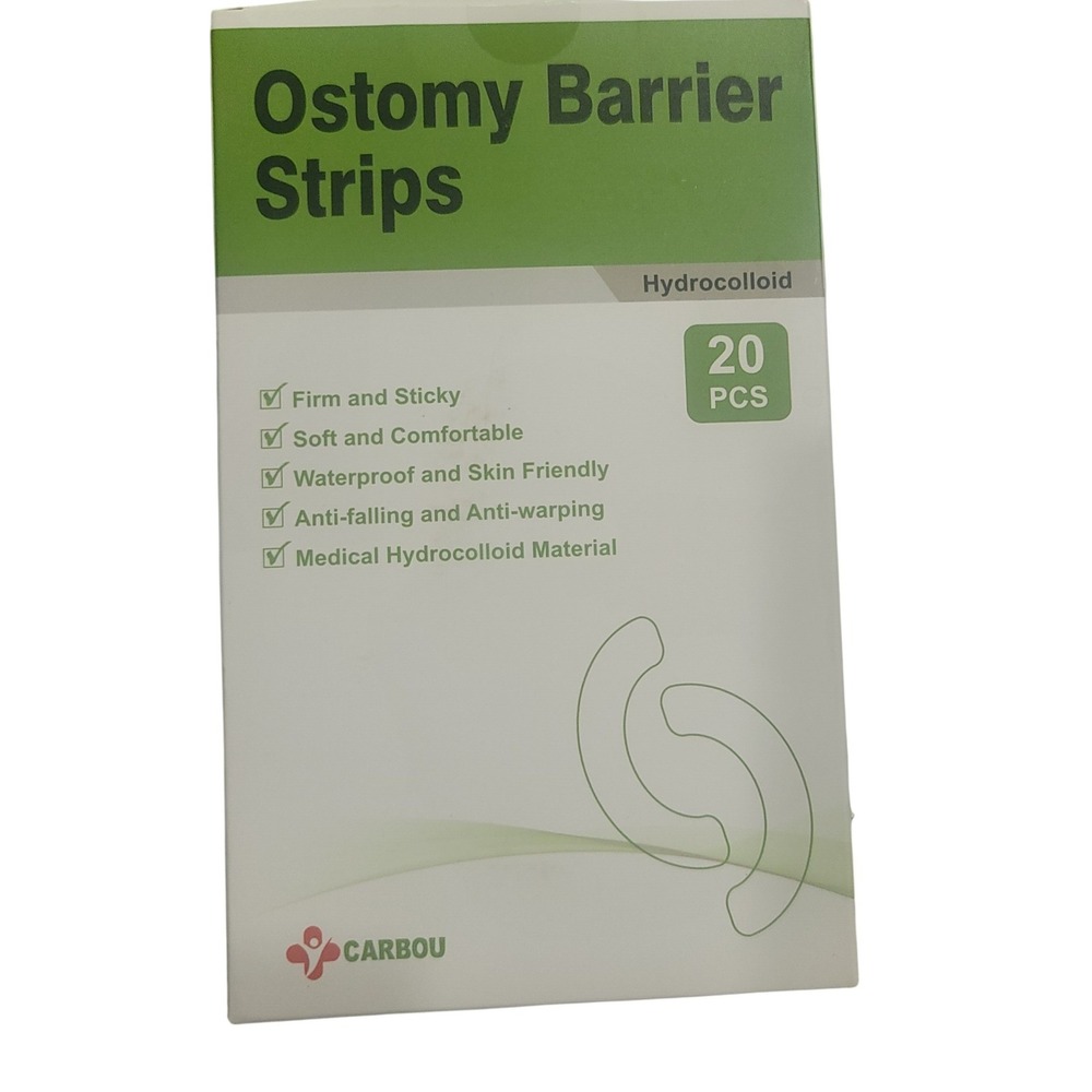 Carbou Ostomy‎ Barrier Strips 20 Ct Hydrocolloid Waterproof Stoma Care BST-20pcs